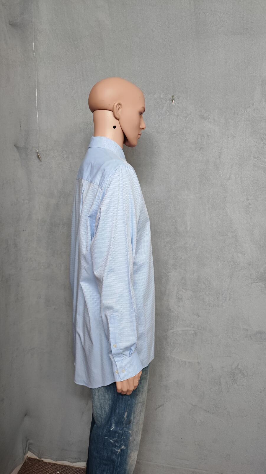 Vintage Calvin Klein Textured Long Sleeve Shirt Light Blue Men's Size Large L