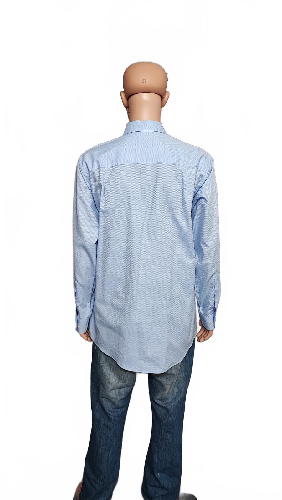 Vintage Calvin Klein Textured Long Sleeve Shirt Light Blue Men's Size Large L
