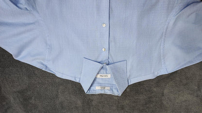 Vintage Calvin Klein Textured Long Sleeve Shirt Light Blue Men's Size Large L