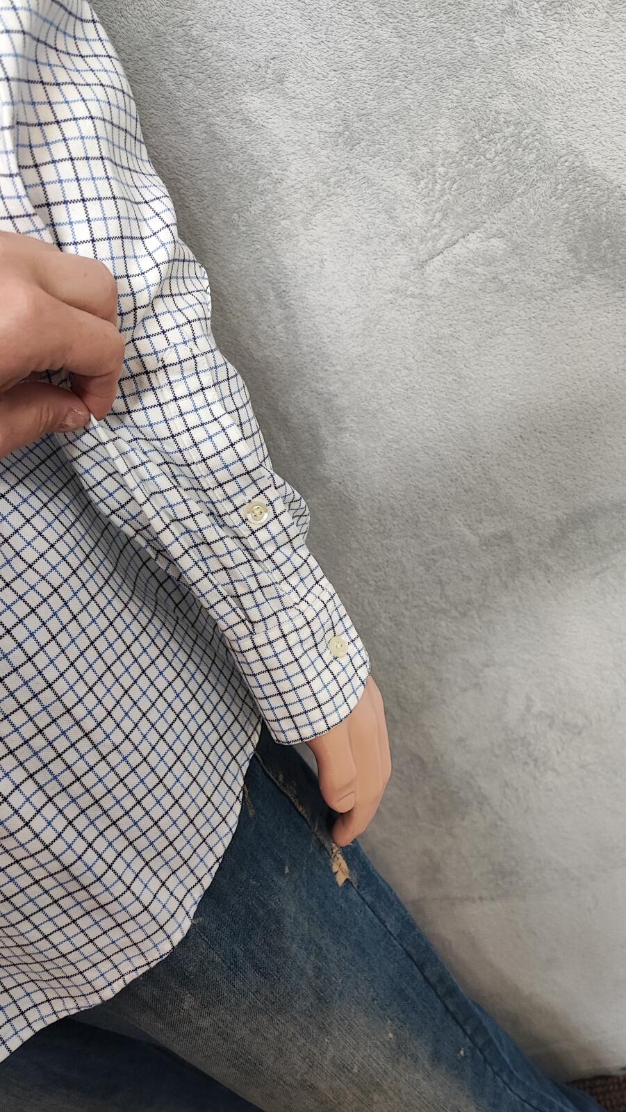 Vintage Tommy Hilfiger Checked Long Sleeve Shirt Blue White Men's Size XXL