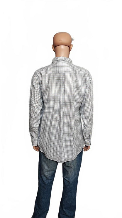 Vintage Tommy Hilfiger Checked Long Sleeve Shirt Blue White Men's Size XXL
