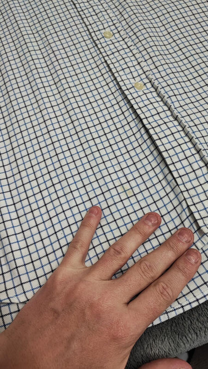 Vintage Tommy Hilfiger Checked Long Sleeve Shirt Blue White Men's Size XXL