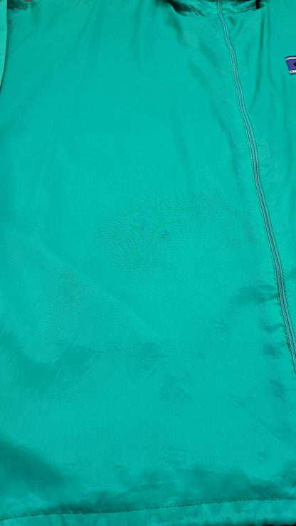 Vintage adidas Plain Green Long Sleeve Hoodless Windbreaker Jacket Men Size XL