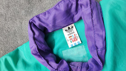 Vintage adidas Plain Green Long Sleeve Hoodless Windbreaker Jacket Men Size XL