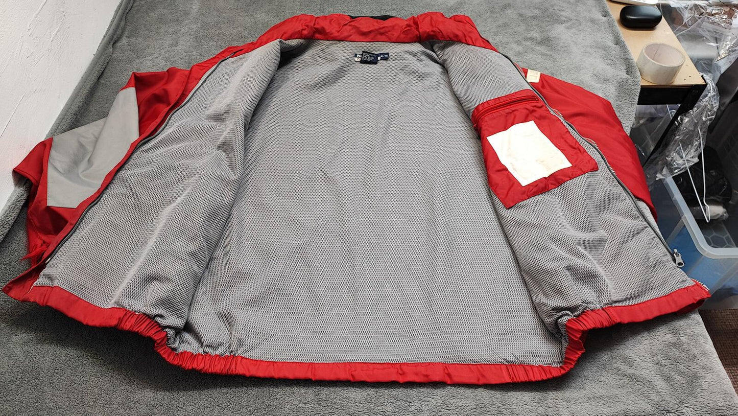 Vintage Nautica Competition Sailing Jacket Red Black Colour Block Men Size 3XL