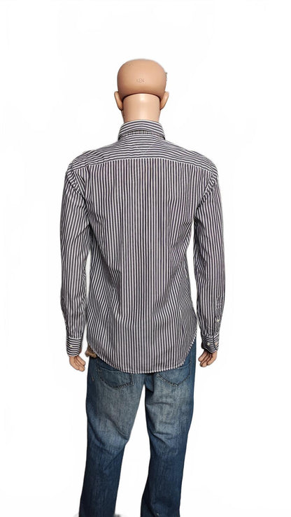Vintage Tommy Hilfiger Striped Long Sleeve Shirt Purple Men's Size Medium M