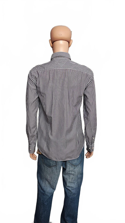 Vintage Tommy Hilfiger Striped Long Sleeve Shirt Purple Men's Size Medium M