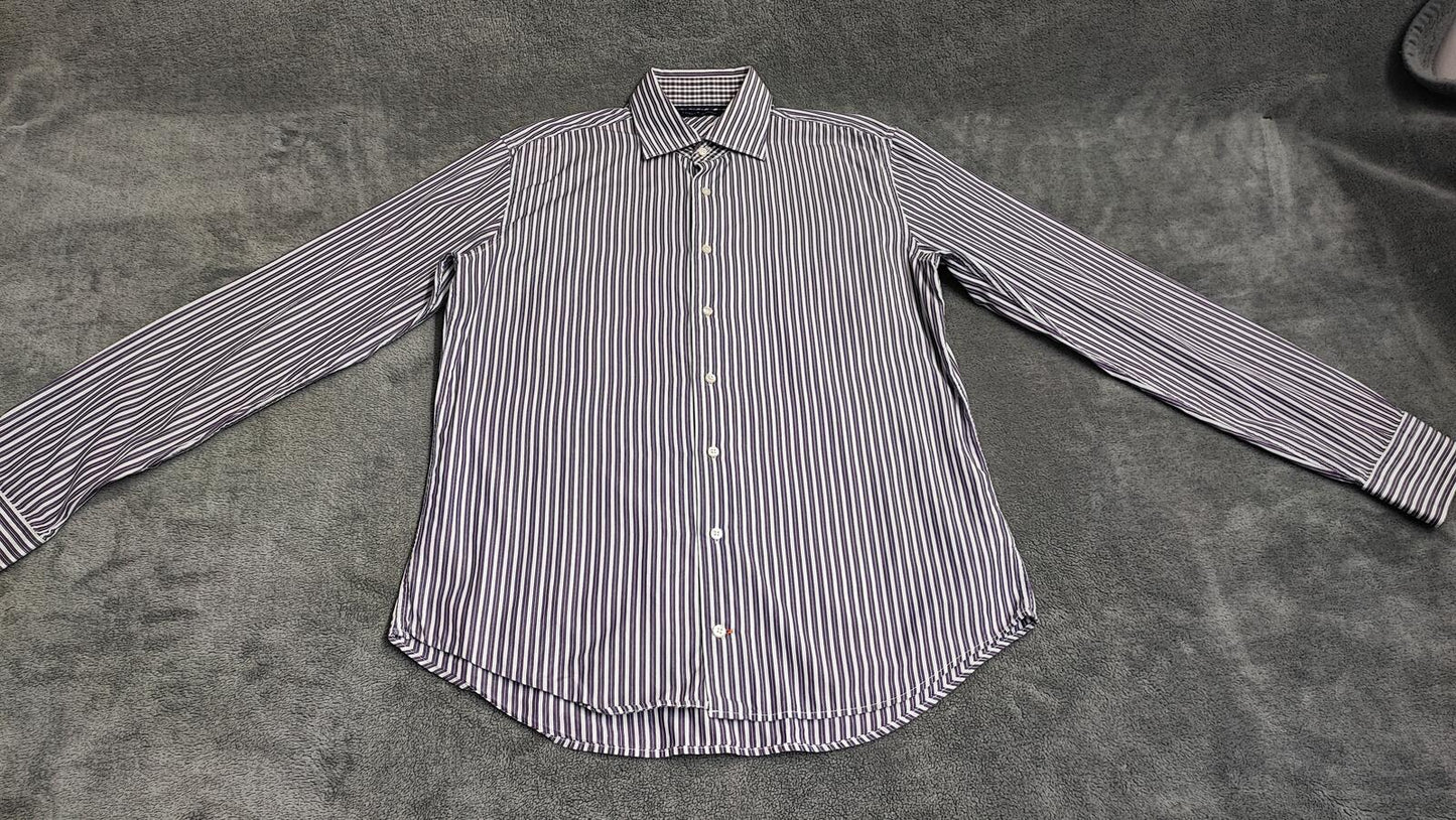 Vintage Tommy Hilfiger Striped Long Sleeve Shirt Purple Men's Size Medium M