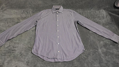 Vintage Tommy Hilfiger Striped Long Sleeve Shirt Purple Men's Size Medium M