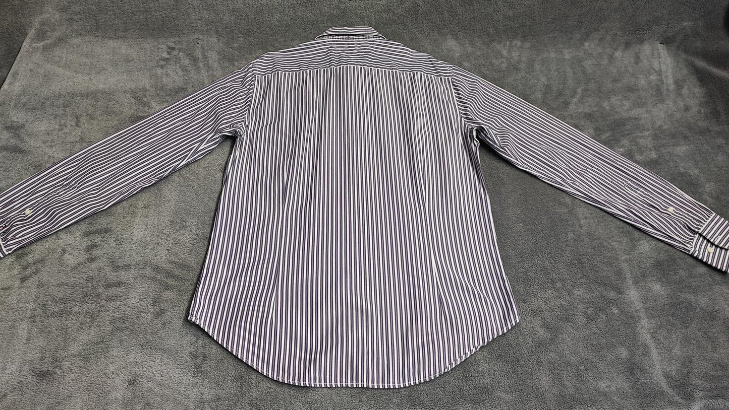 Vintage Tommy Hilfiger Striped Long Sleeve Shirt Purple Men's Size Medium M