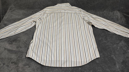 Vintage Timberland Striped Long Sleeve Shirt Cream Tan Men's Size XXL