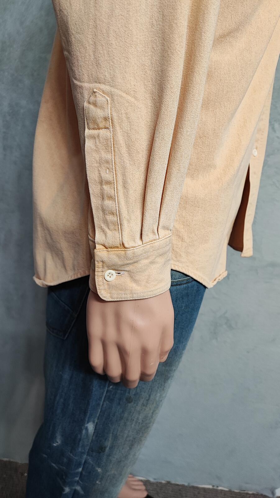 Vintage Chaps Ralph Lauren Heavy Cotton Canvas Shacket Overshirt Yellow Large