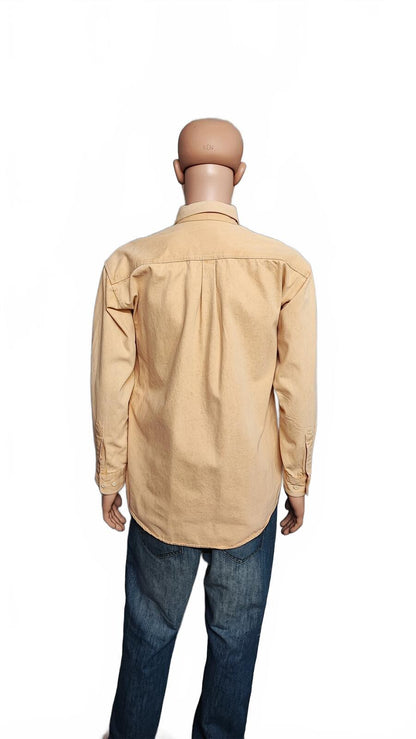 Vintage Chaps Ralph Lauren Heavy Cotton Canvas Shacket Overshirt Yellow Large