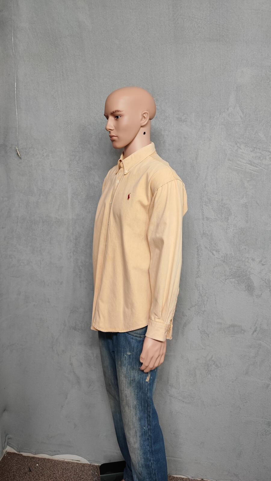 Vintage Chaps Ralph Lauren Heavy Cotton Canvas Shacket Overshirt Yellow Large