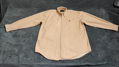 Vintage Chaps Ralph Lauren Heavy Cotton Canvas Shacket Overshirt Yellow Large