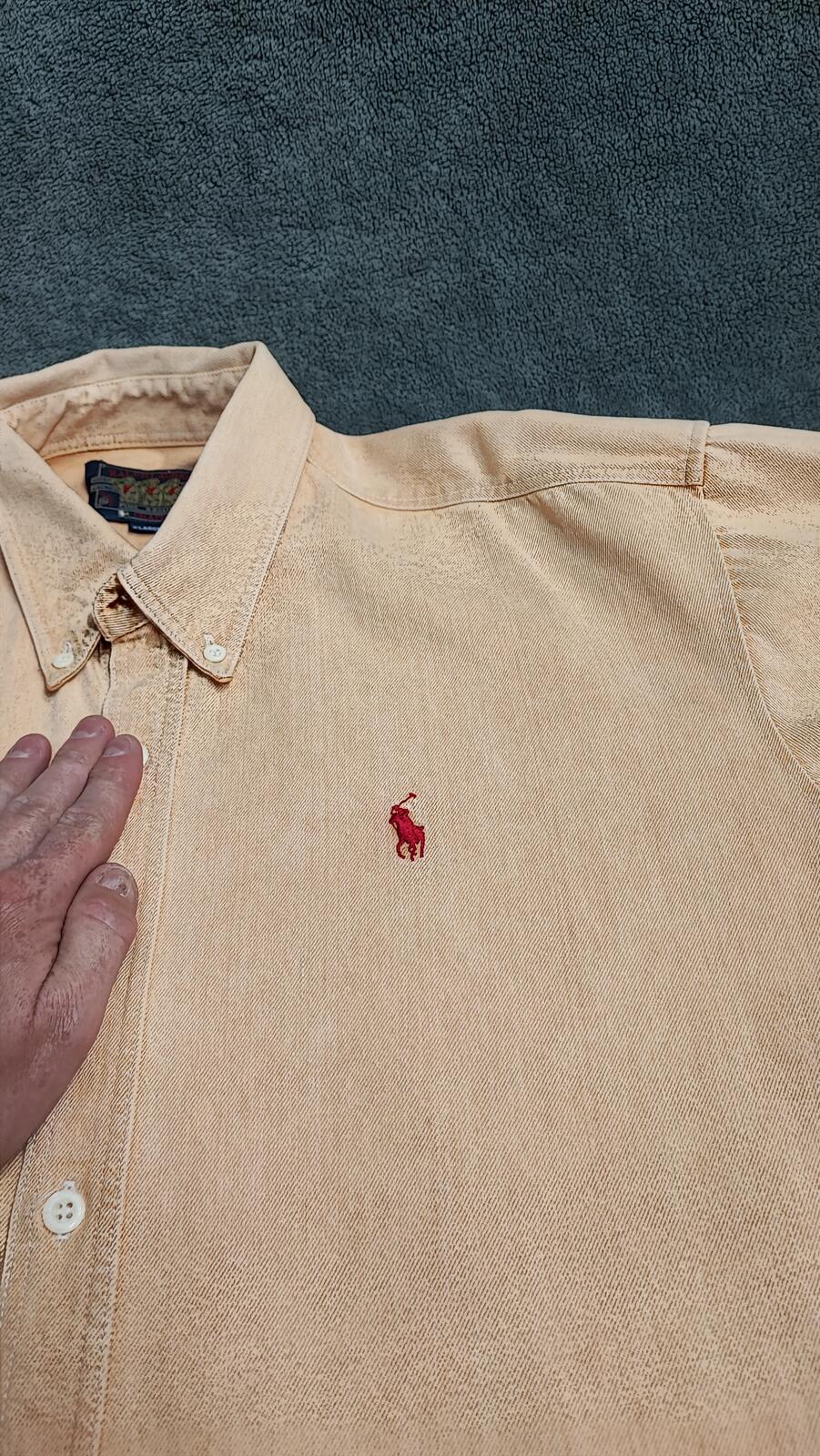 Vintage Chaps Ralph Lauren Heavy Cotton Canvas Shacket Overshirt Yellow Large