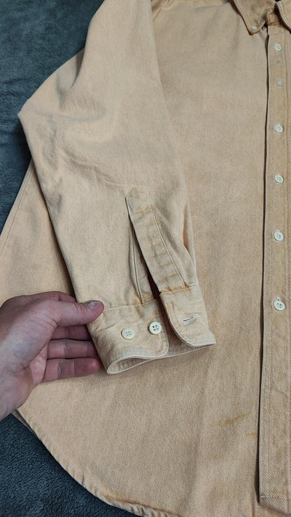 Vintage Chaps Ralph Lauren Heavy Cotton Canvas Shacket Overshirt Yellow Large