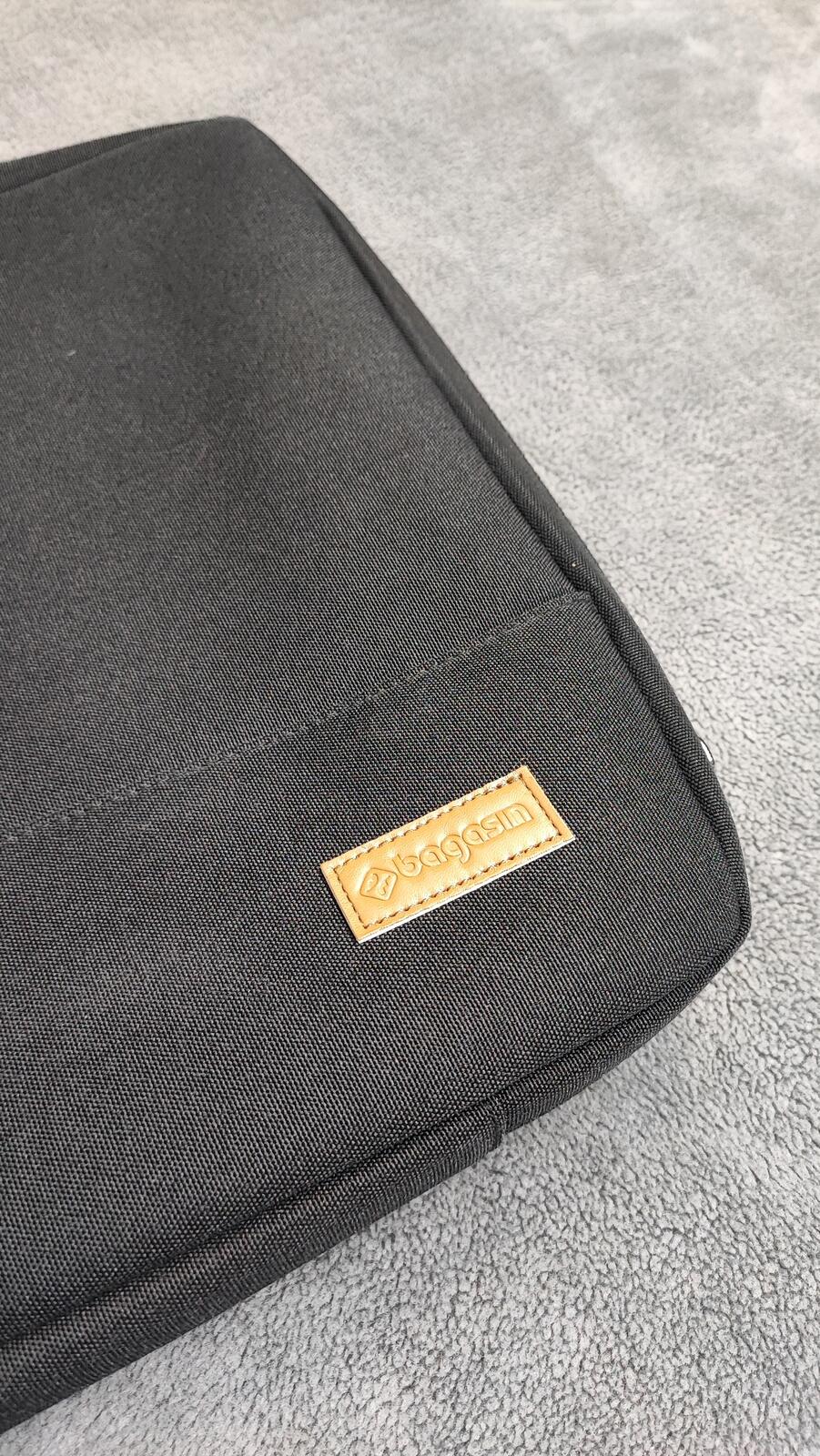 Vintage Bagasin Black Padded Laptop Bag Briefcase Messenger Business Travel Case