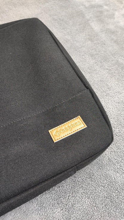 Vintage Bagasin Black Padded Laptop Bag Briefcase Messenger Business Travel Case