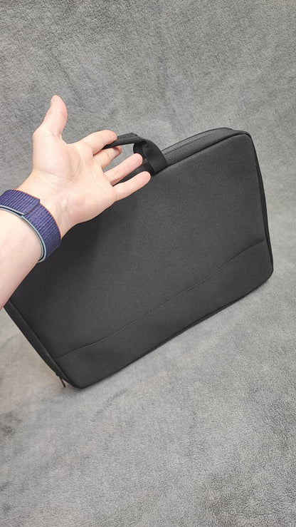 Vintage Bagasin Black Padded Laptop Bag Briefcase Messenger Business Travel Case