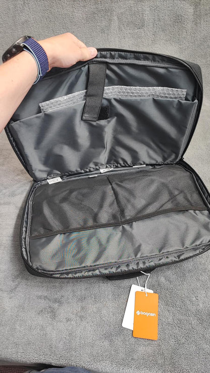 Vintage Bagasin Black Padded Laptop Bag Briefcase Messenger Business Travel Case
