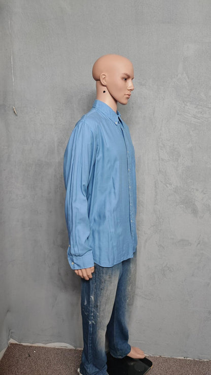 Vintage Polo Ralph Lauren Yarmouth Long Sleeve Shirt Classic Blue Men's Size XXL