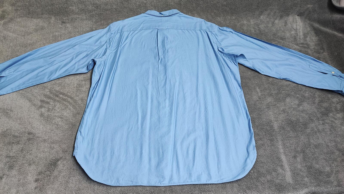 Vintage Polo Ralph Lauren Yarmouth Long Sleeve Shirt Classic Blue Men's Size XXL