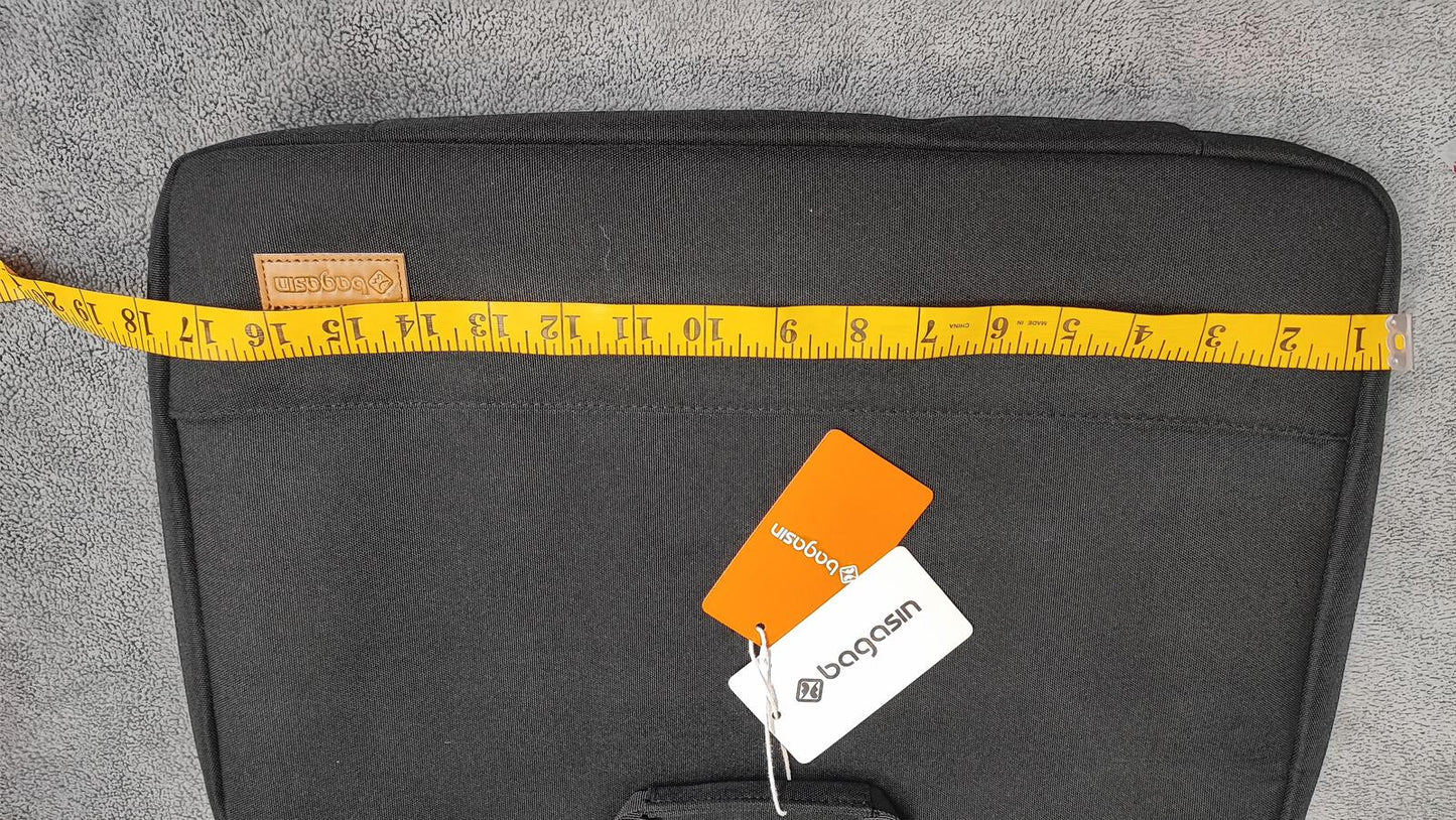 Vintage Bagasin Black Padded Laptop Bag Briefcase Messenger Business Travel Case