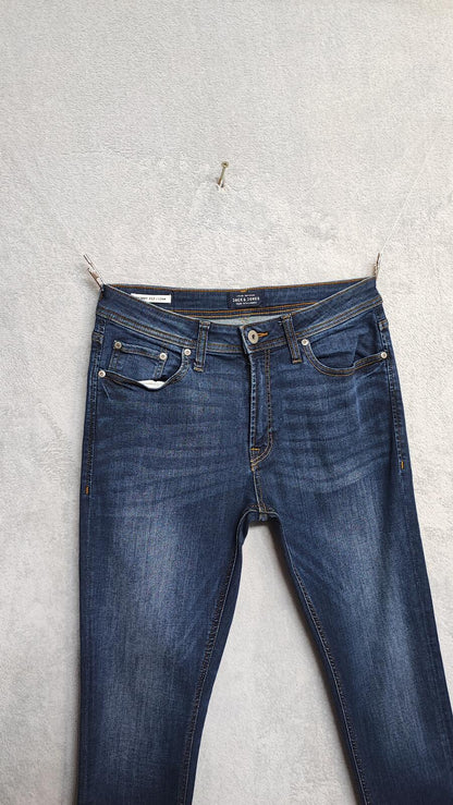 Vintage Jack & Jones Navy Blue Wash Jeans Y2K Retro Streetwear Men's W30 L32