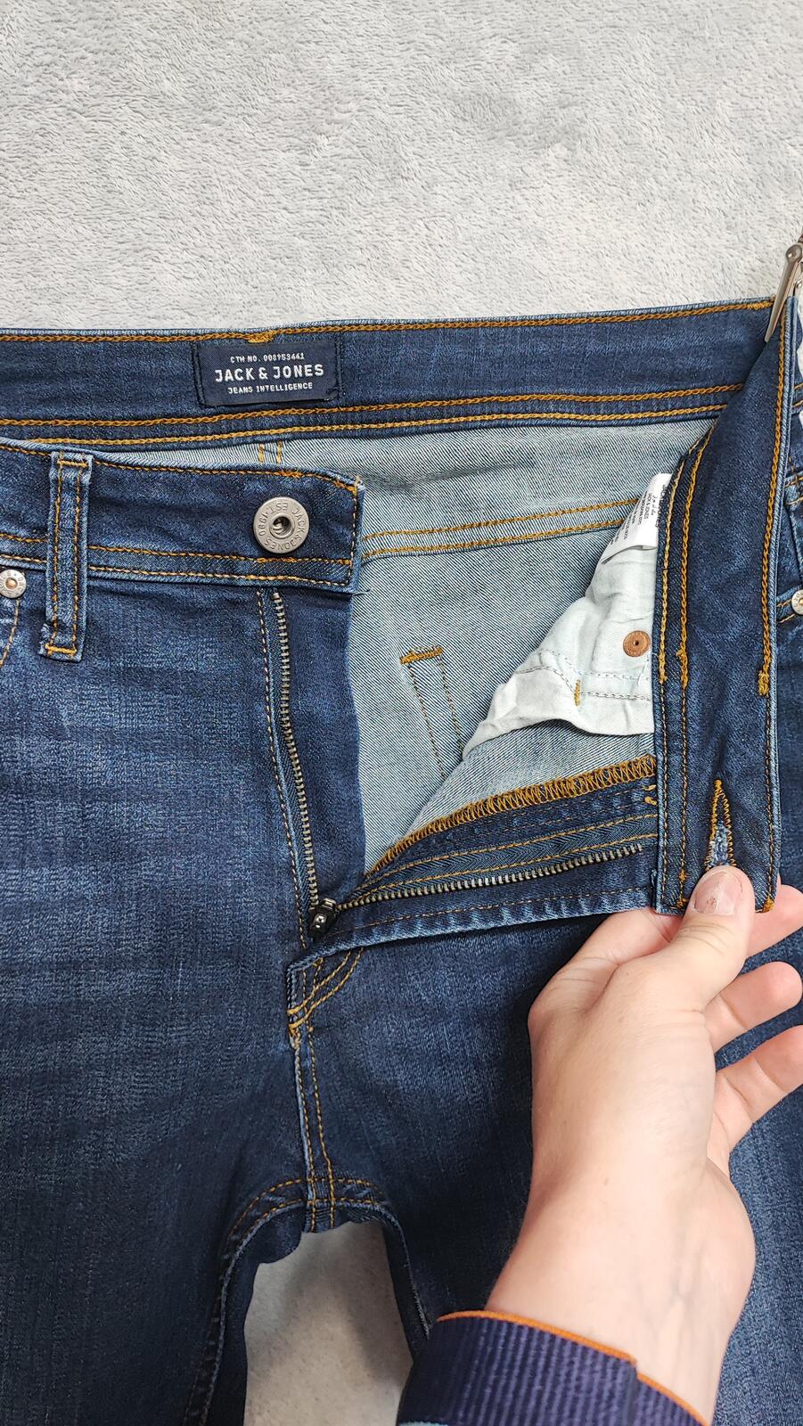 Vintage Jack & Jones Navy Blue Wash Jeans Y2K Retro Streetwear Men's W30 L32