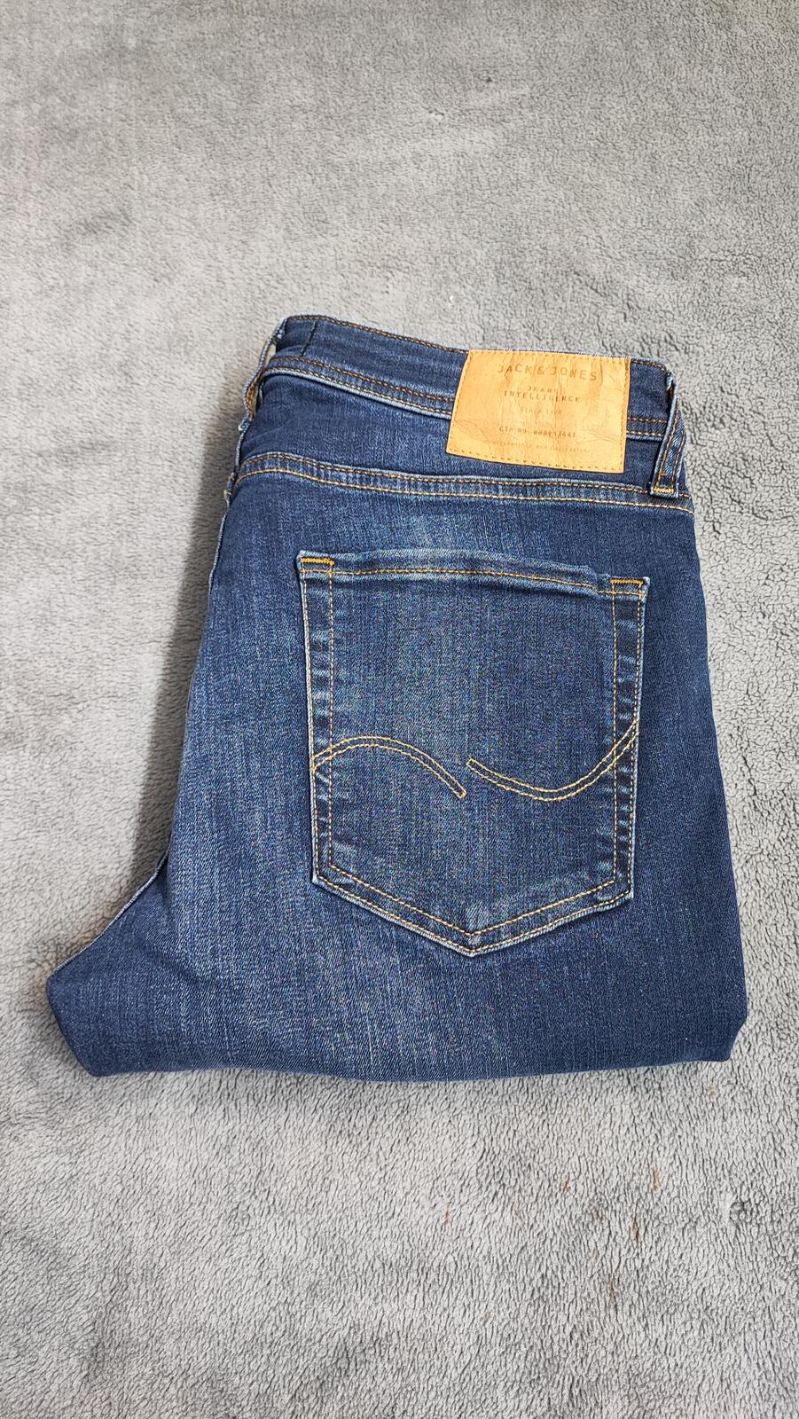Vintage Jack & Jones Navy Blue Wash Jeans Y2K Retro Streetwear Men's W30 L32