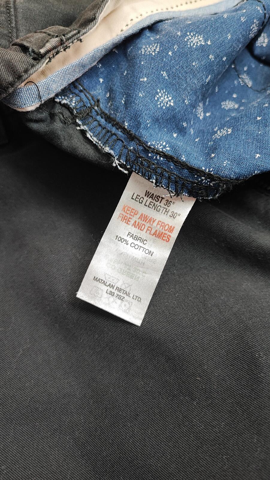 Vintage Easy Faded Black Chino Trousers Regular Fit Skater Workwear Men's W36