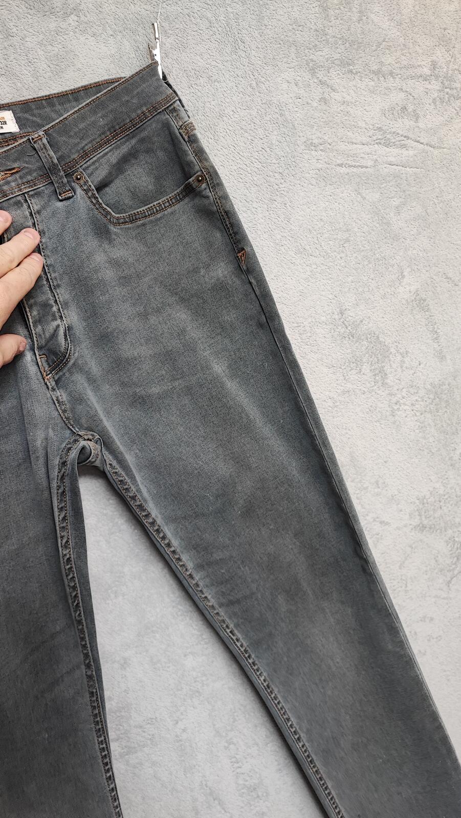 Vintage Burton Menswear Grey Denim Jeans Y2K Indie Retro Stretch Slim Men's W33