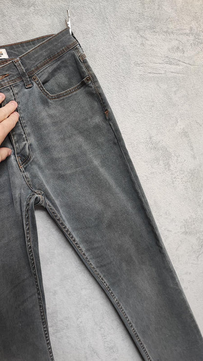 Vintage Burton Menswear Grey Denim Jeans Y2K Indie Retro Stretch Slim Men's W33