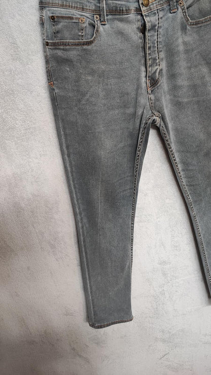 Vintage Burton Menswear Grey Denim Jeans Y2K Indie Retro Stretch Slim Men's W33