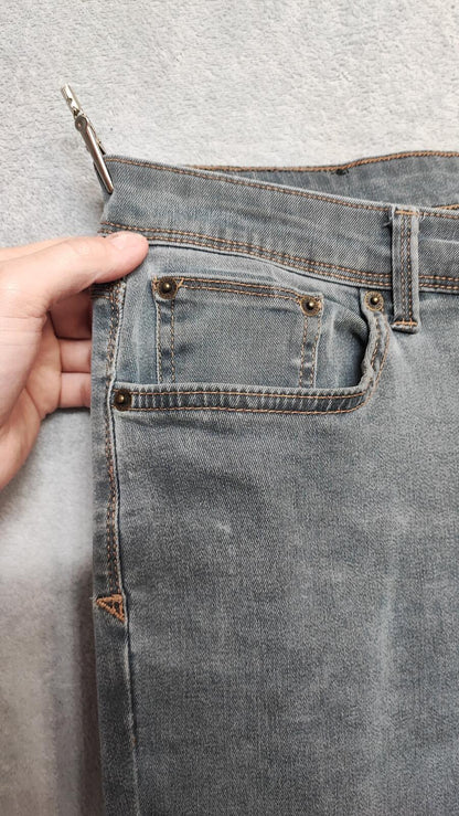 Vintage Burton Menswear Grey Denim Jeans Y2K Indie Retro Stretch Slim Men's W33