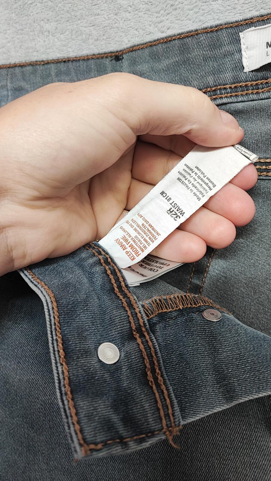 Vintage Burton Menswear Grey Denim Jeans Y2K Indie Retro Stretch Slim Men's W33