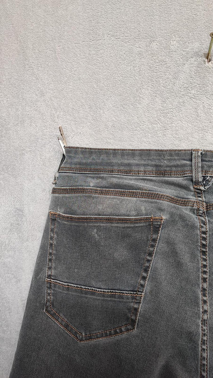 Vintage Burton Menswear Grey Denim Jeans Y2K Indie Retro Stretch Slim Men's W33