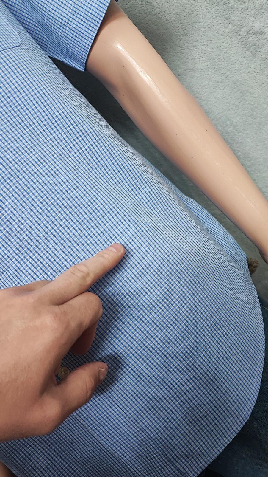 Vintage Chaps Checked Short Sleeve Shirt Large Blue White 90s Retro Casual Dad