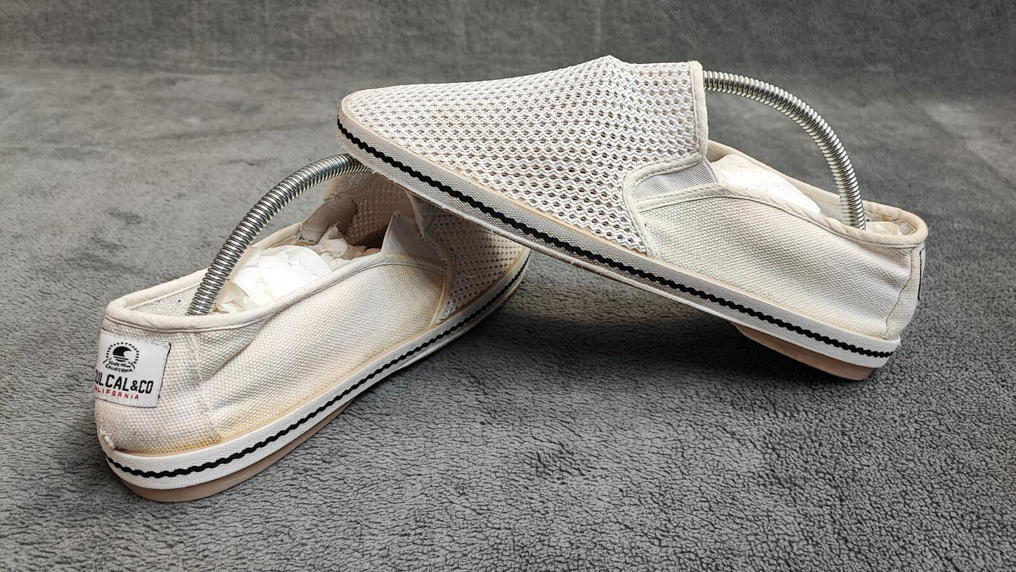 Vintage SoulCal Mesh Slip On Trainers Cream White Shoes Men Size UK 8 EU 42