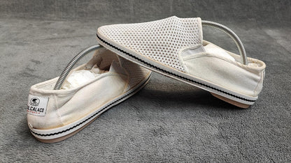 Vintage SoulCal Mesh Slip On Trainers Cream White Shoes Men Size UK 8 EU 42