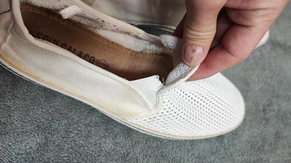 Vintage SoulCal Mesh Slip On Trainers Cream White Shoes Men Size UK 8 EU 42