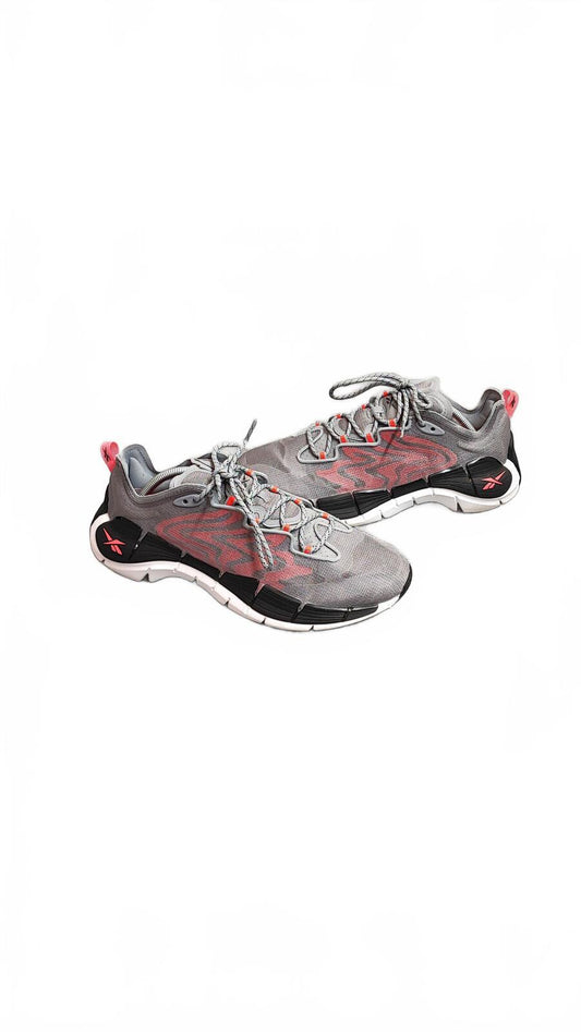 Vintage Reebok Zig Kinetica Grey Red Athletic Trainers Shoes Men Size UK 8 EU 42
