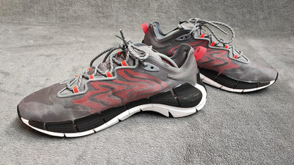 Vintage Reebok Zig Kinetica Grey Red Athletic Trainers Shoes Men Size UK 8 EU 42