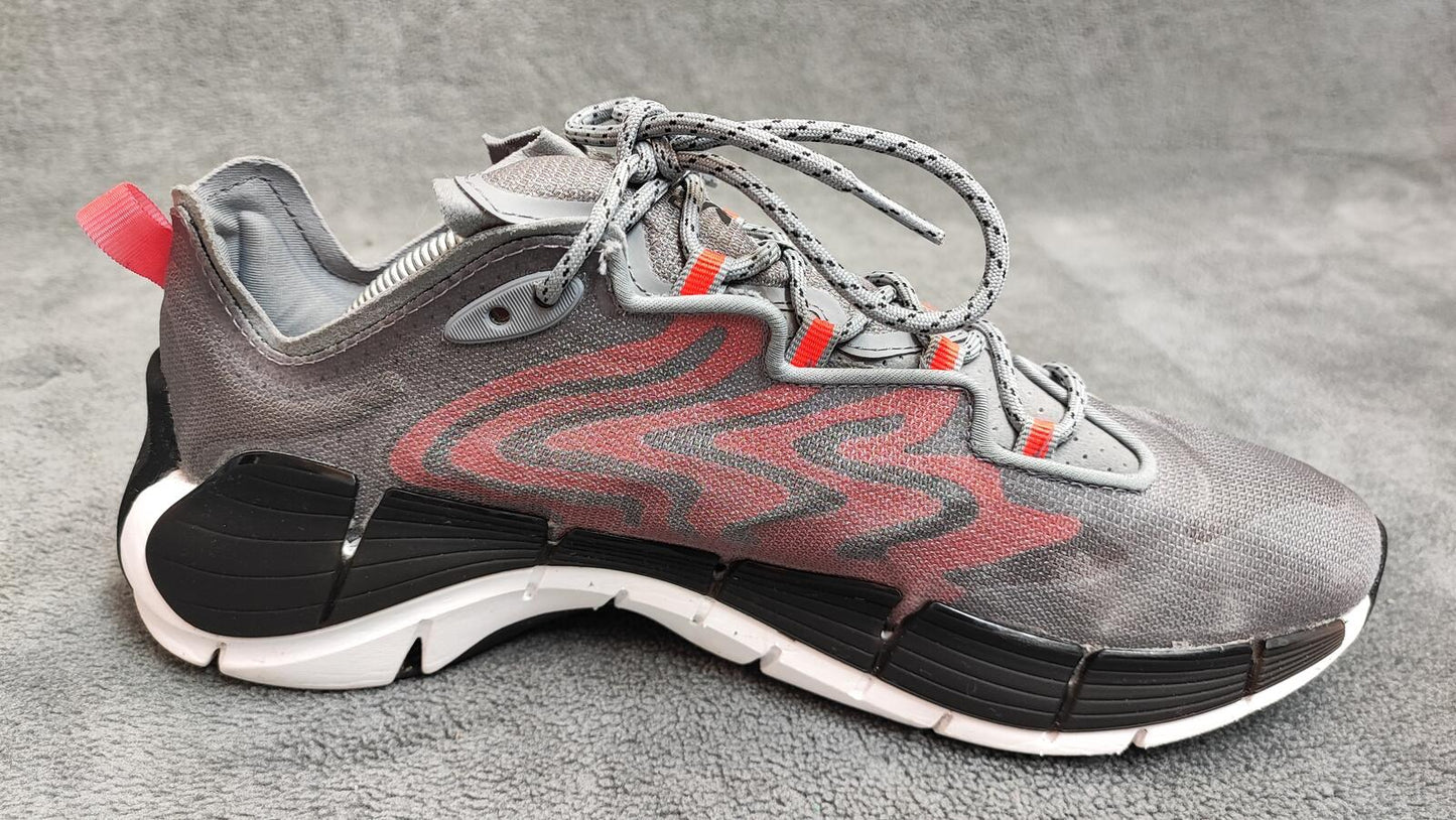 Vintage Reebok Zig Kinetica Grey Red Athletic Trainers Shoes Men Size UK 8 EU 42
