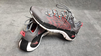 Vintage Reebok Zig Kinetica Grey Red Athletic Trainers Shoes Men Size UK 8 EU 42