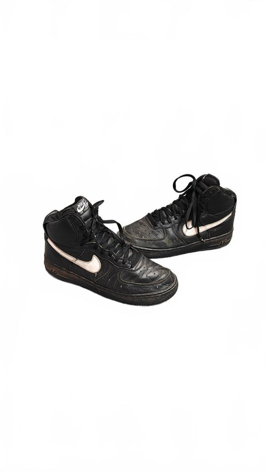 Vintage Nike Air Force 1 High Panda Black White Trainers Shoes Men Size UK 8