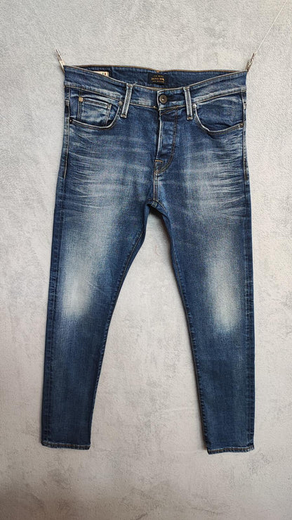Vintage Jack & Jones Glenn Slim Fit Dark Wash Jeans Y2K Indie Streetwear Men's W31 L32
