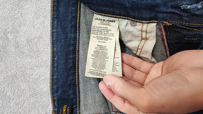 Vintage Jack & Jones Glenn Slim Fit Dark Wash Jeans Y2K Indie Streetwear Men's W31 L32