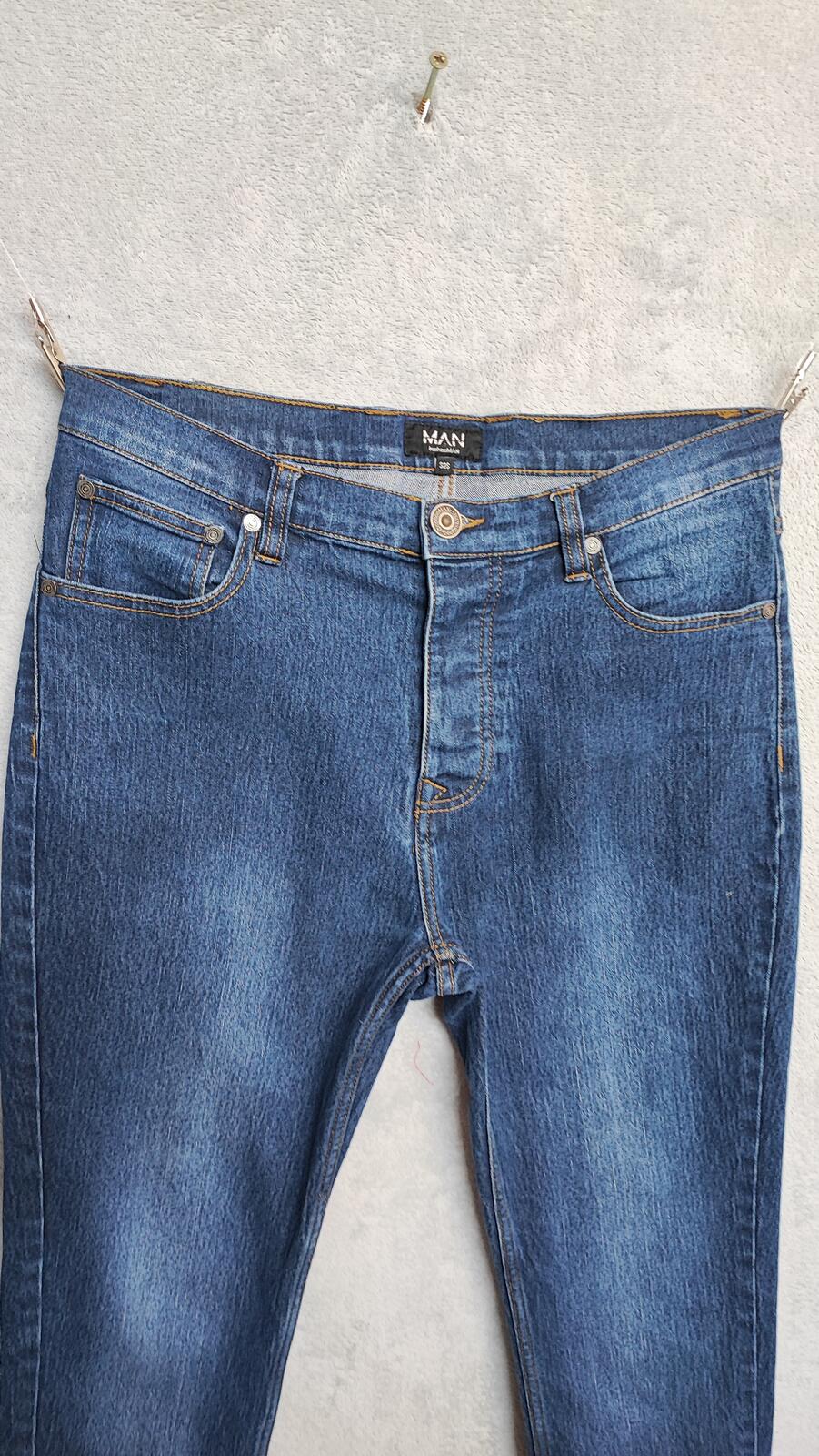Vintage Boohoo Man Navy Blue Dark Wash Jeans Y2K Retro Streetwear Men's W32 L31